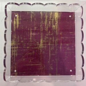 Acrylic Scalloped Tray with Magnetic Mat - Customizable for Photos, Art, and Mes
